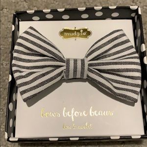 Mudpie Bow Tie Bracelet BW stripes